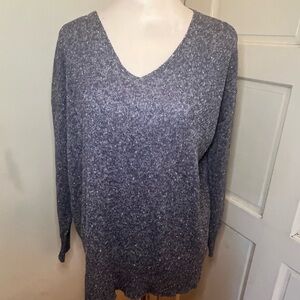 Heathered Blue V Neck Sweater